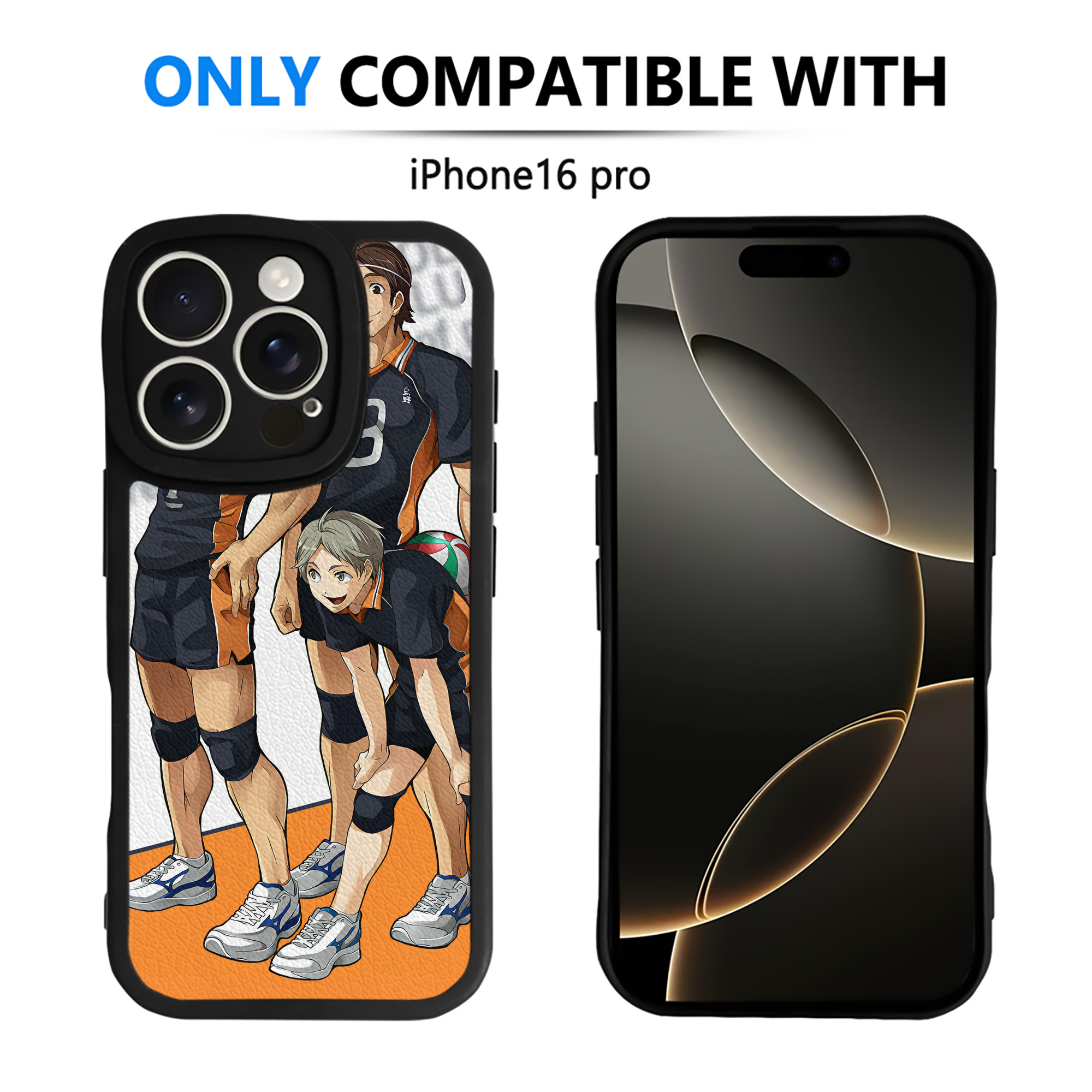 （画像用） ハイキュー!! Haikyu!! 【iPhone 16シリーズ対応】シリコンスマホケース（レザー調） 材質：シリコン